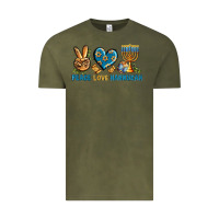 Vintage Olive Peace Love Hannukah Vintage Tee - BundleAndBundleShop