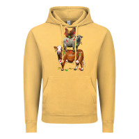 Vintage Mustard Christmas cow sheep and chicken Vintage Hoodie - LillyAllenDesigns