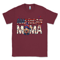 Burgundy American mama with gnome mothers day Classic Tee - HowdyJamesFarm