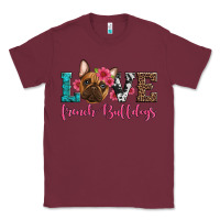 Burgundy love french bulldogs Classic Tee - Artiststas