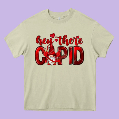 Hey There Cupid Valentine's Day Heavy Core Tee Designed By Howdyjamesfarm