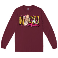 Burgundy Nicu Mama Long Sleeve Tee - CowhideDigitalArt