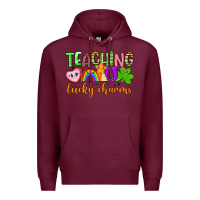 Burgundy teaching lucky charms Premium Hoodie - Artiststas