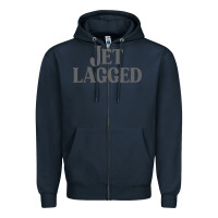 Navy jet lagged cute world traveler & funny vacation pullover hoodie Zipper Hoodie - linhVisuals