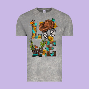 Western Love With Gun Vintage Tee Designed By Bundleandbundleshop