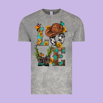 Western Love With Gun Vintage Tee Designed By Bundleandbundleshop