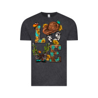 Vintage Black Western Love with Gun Vintage Tee - BundleAndBundleShop