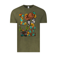 Vintage Olive Western Love with Gun Vintage Tee - BundleAndBundleShop