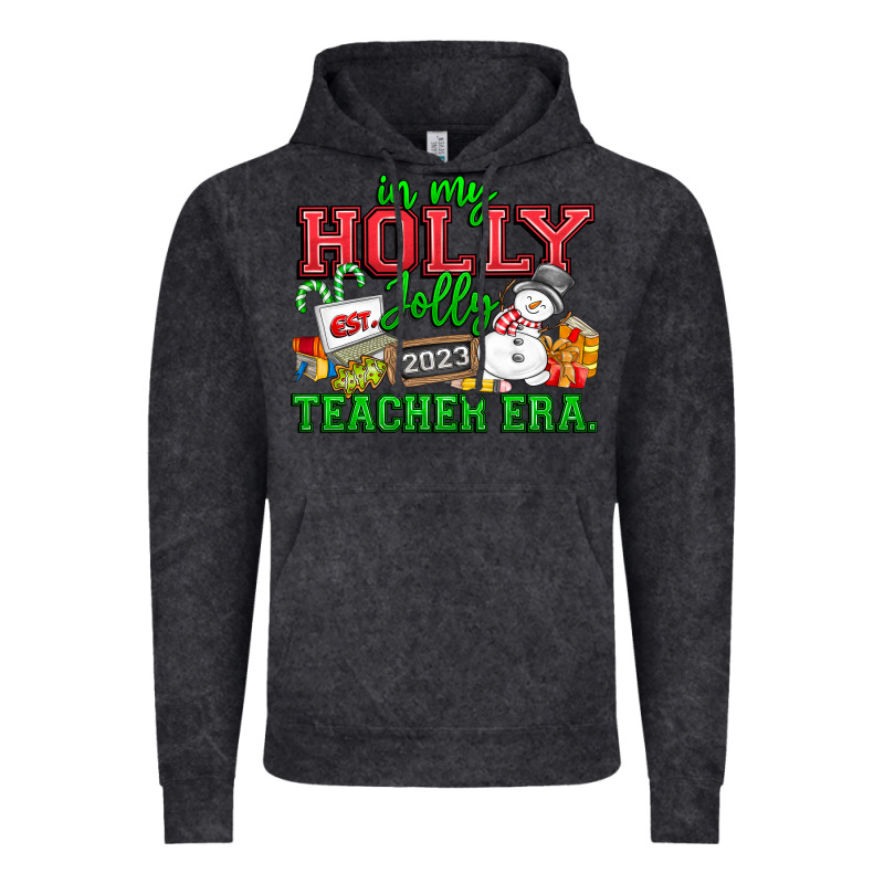 In My Holly Jolly Teacher Era Vintage Hoodie by CowhideDigitalArt | Teevron