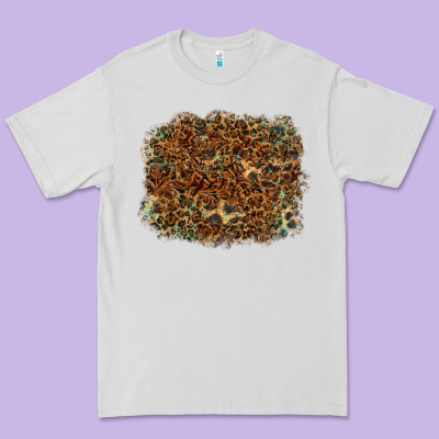 Leopard Leather Turquoise Background Premium Tee Designed By Ranaportraitstore