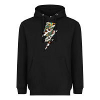 Black Lightning Bolt Heavyweight Hoodie - JahusDesignShop