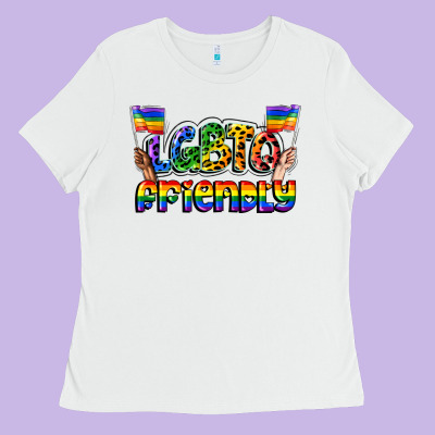 Lgbtq Friendly Pride Ladies Tee Designed By Fadigitalartstudio