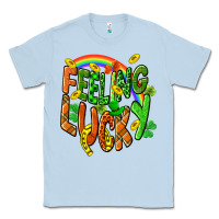 Dusty Blue St. Patrick's Day Feeling lucky Classic Tee - CowGirlArtShop