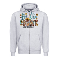Heather Grey be the light matthew 5 14 Zipper Hoodie - JahusDesignShop