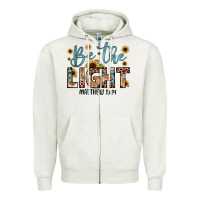 Oatmeal Heather be the light matthew 5 14 Zipper Hoodie - JahusDesignShop