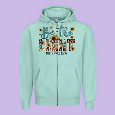 Be The Light Matthew 5 14 Zipper Hoodie Designed By Jahusdesignshop