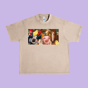 Farm Animals With Aztec Urban Heavy Tee Designed By Ranaportraitstore