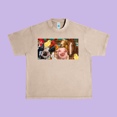 Farm Animals With Aztec Urban Heavy Tee Designed By Ranaportraitstore