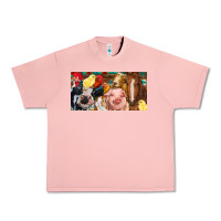 Salmon Farm animals with aztec Urban Heavy Tee - RanaPortraitStore