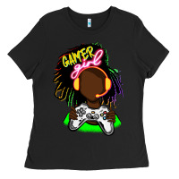 Black black gamer girl Ladies Tee - FaDigitalArtStudio