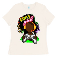 Bone black gamer girl Ladies Tee - FaDigitalArtStudio