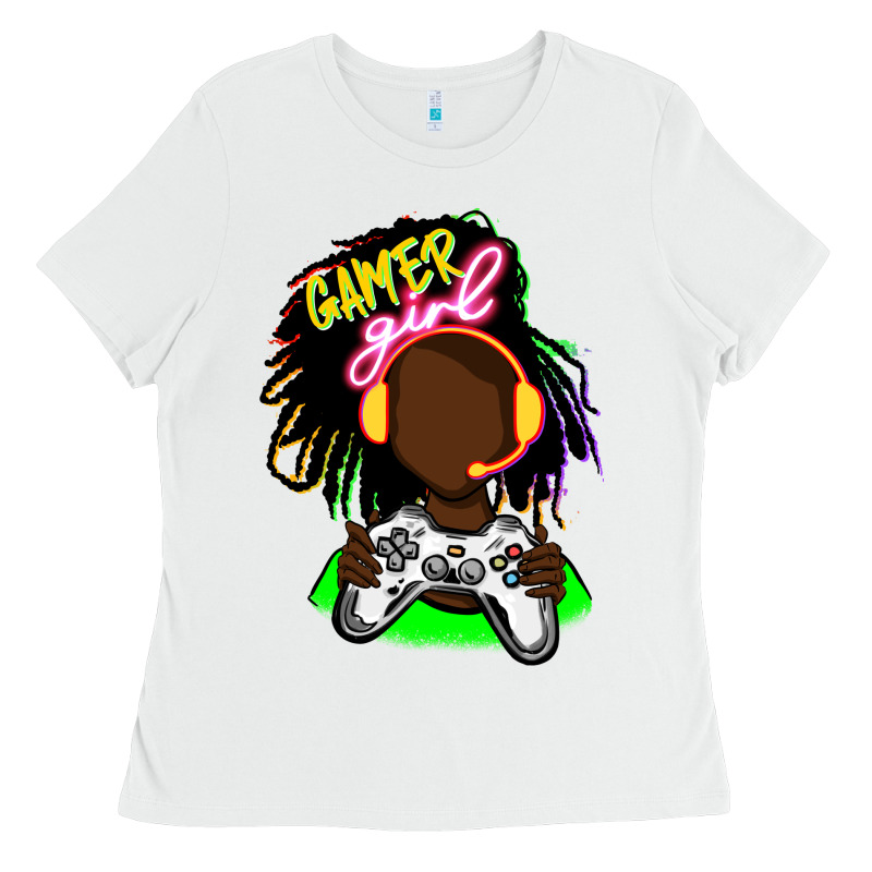Black Gamer Girl Ladies Tee by FaDigitalArtStudio | Teevron