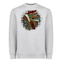 Heather Grey indian headdress Heavyweight Sweatshirt - JahusDesignShop