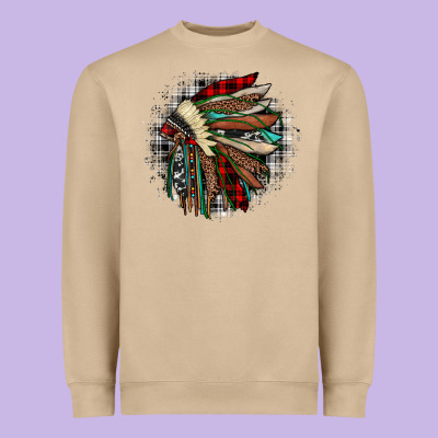 Indian Headdress Heavyweight Sweatshirt Designed By Jahusdesignshop