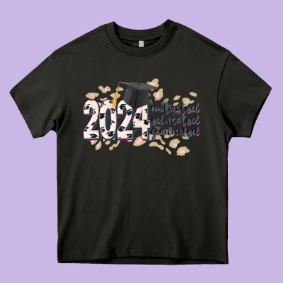 2024 Motivated Educated Graduated Heavy Core Tee Designed By Cowgirlartshop