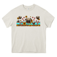 Cream western pug dogs Heavy Core Tee - Jasminsmagicworld