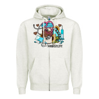 Oatmeal Heather nurse life western sunflower gemstone nurse Zipper Hoodie - JahusDesignShop