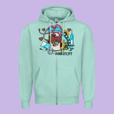 Nurse Life Western Sunflower Gemstone Nurse Zipper Hoodie Designed By Jahusdesignshop