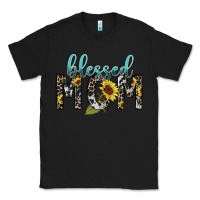 Black Blessed mom sunflower mother's day Classic Tee - HowdyJamesFarm