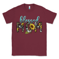 Burgundy Blessed mom sunflower mother's day Classic Tee - HowdyJamesFarm