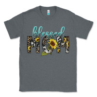 Charcoal Heather Blessed mom sunflower mother's day Classic Tee - HowdyJamesFarm