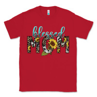 Red Blessed mom sunflower mother's day Classic Tee - HowdyJamesFarm