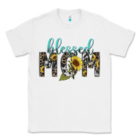 White Blessed mom sunflower mother's day Classic Tee - HowdyJamesFarm