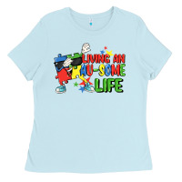 Baby Blue Living an au-some life Autism Awareness Day Ladies Tee - FaDigitalArtStudio