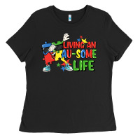 Black Living an au-some life Autism Awareness Day Ladies Tee - FaDigitalArtStudio