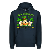 Navy drink responsibly dont spill it Premium Hoodie - Artiststas