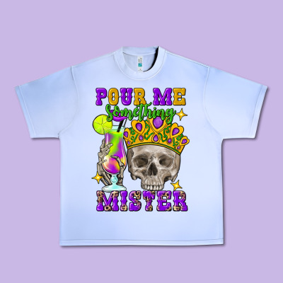 Skull Pour Me Something Mister Urban Heavy Tee Designed By Fadigitalartstudio