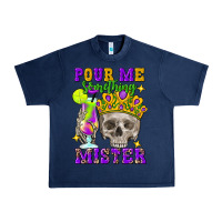 Navy skull pour me something mister Urban Heavy Tee - FaDigitalArtStudio