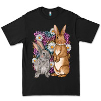 Black Bunnys Easter with leopard background Premium Tee - OliviaCreatesArt