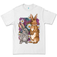White Bunnys Easter with leopard background Premium Tee - OliviaCreatesArt