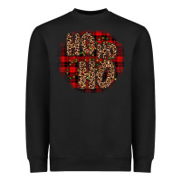 Black ho ho ho wood slice ornament Heavyweight Sweatshirt - JahusDesignShop