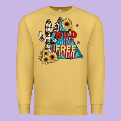 Wıld And Free Premium Sweatshirt Designed By Jahusdesignshop