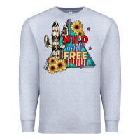 Heather Grey Wıld and Free Premium Sweatshirt - JahusDesignShop