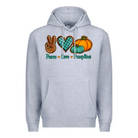 Heather Grey peace love pumpkins Premium Hoodie - Jasminsmagicworld