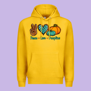 Peace Love Pumpkins Premium Hoodie Designed By Jasminsmagicworld