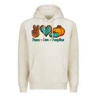 Oatmeal Heather peace love pumpkins Premium Hoodie - Jasminsmagicworld